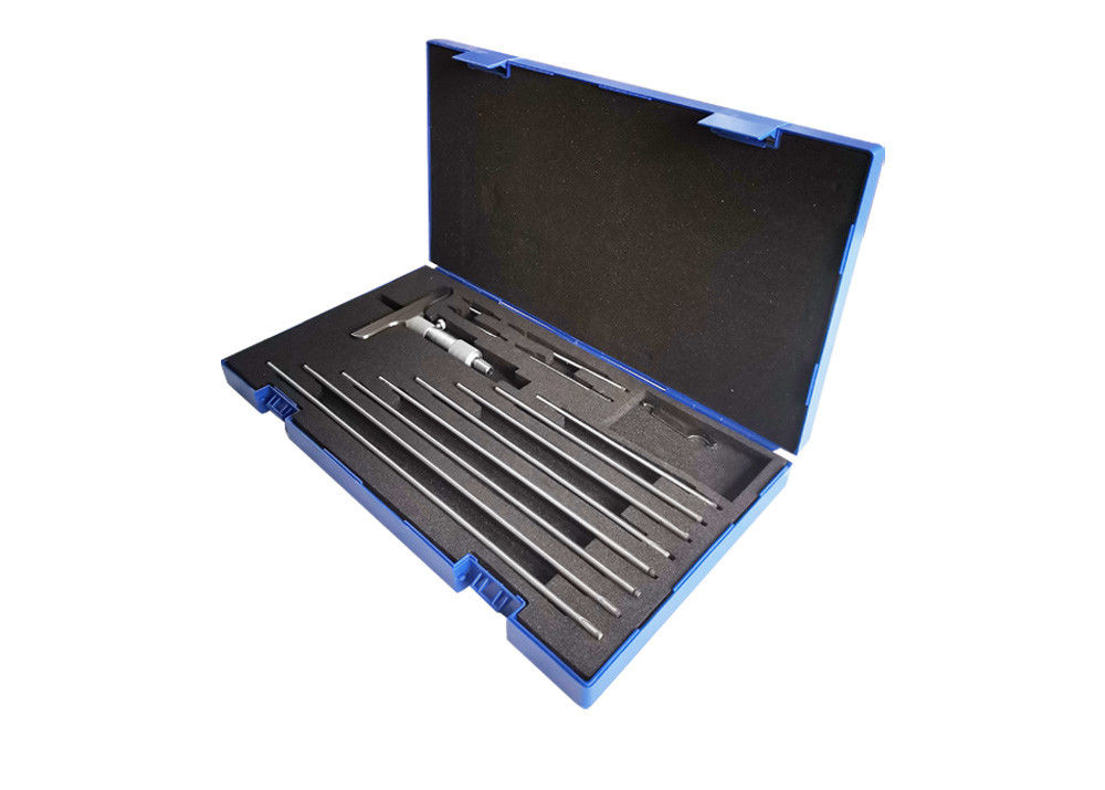 Depth Measuring Tool 0-300mm Depth Micrometer With Interchangeable Measuring Rods For Wide Measuring Range