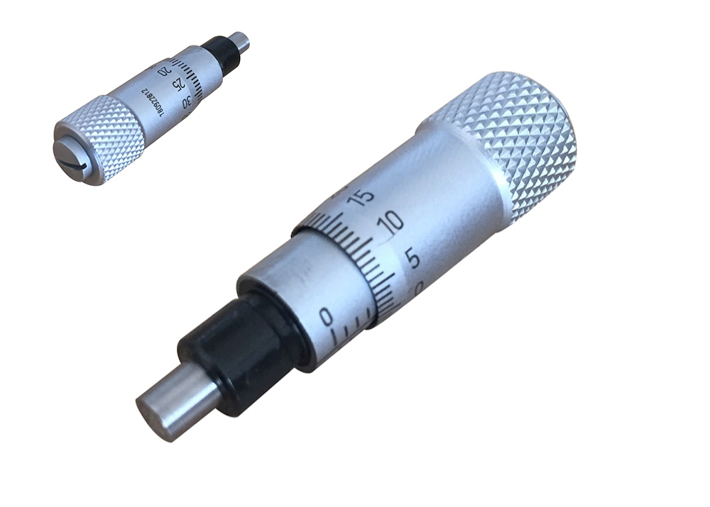 ±0.0002" Accuracy 0-0.25" Range Small Micrometer Head With Plain Stem And Spherical Measuring Face