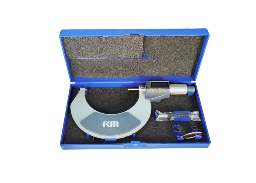 75-100mm/3-4" Digital Outside Micrometer with LCD Display and Carbide Tips