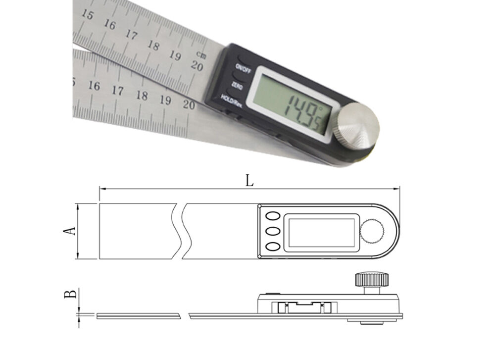 Multi-size Electronic Digital Protractor Stainless Steel Angle Ruler for Woodworking Machining Inspection